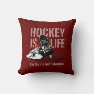 Hockey Is Life Throw Pillow