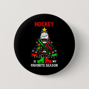 Hockey Is My Favorite Season Christmas Tree Equipm Button