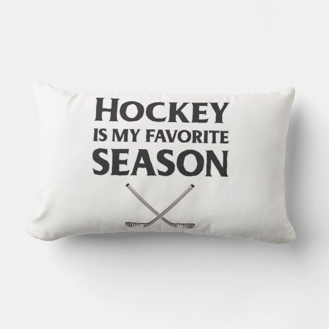 Hockey is My Favorite Season Lumbar Pillow (Front)