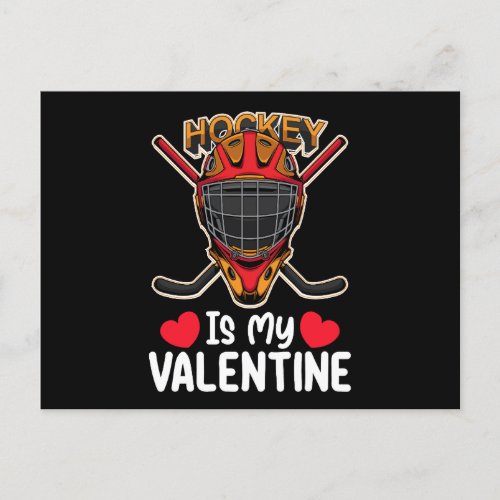 Hockey Is My Valentine Day Ice Sports Postcard