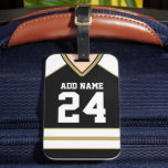 Hockey Jersey Custom Name/Number Bag Tag<br><div class="desc">Fun hockey jersey design with your custom name and number,  in your favorite team's colors. Gift gift idea for any hockey lover!</div>