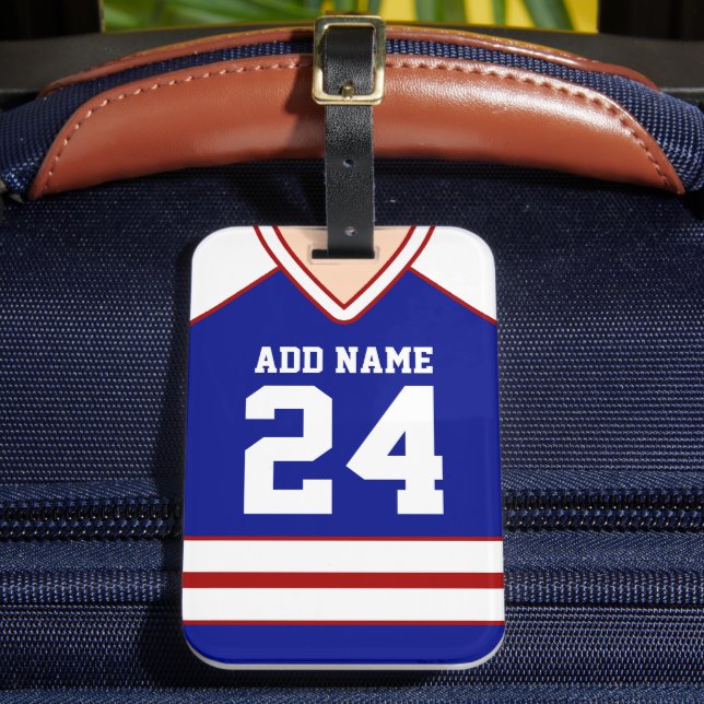 Hockey Jersey Custom Name/Number Bag Tag (Front Insitu 2)