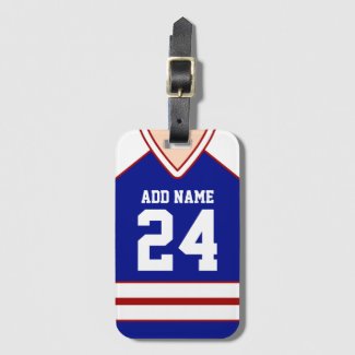 Hockey Jersey Custom Name/Number Bag Tag