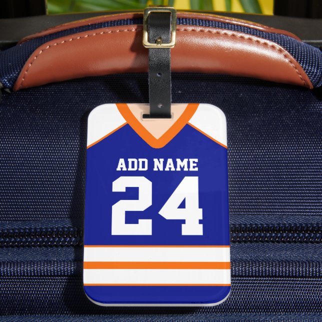 Hockey Jersey Custom Name/Number Bag Tag (Front Insitu 2)