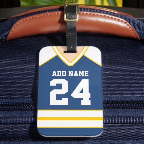 Hockey Jersey Custom NameNumber Bag Tag