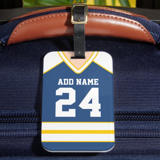 Hockey Jersey Custom Name/Number Bag Tag (Front Insitu 2)