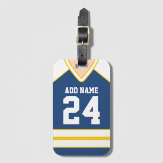 Hockey Jersey Custom Name/Number Bag Tag