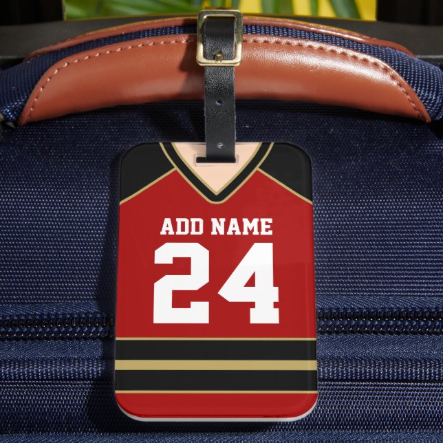Hockey Jersey Custom Name/Number Bag Tag (Front Insitu 2)