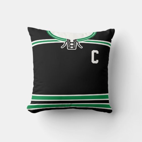 Hockey Jersey Name  Number Template Pillow Green