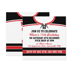 Hockey Jersey Themed Party Invites Template