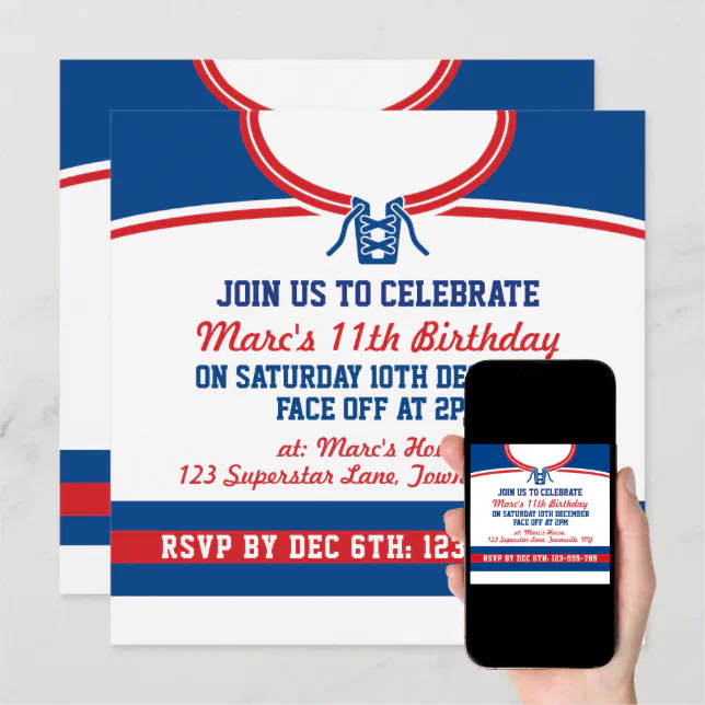 Hockey Jersey Themed Party Invites Template | Zazzle