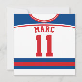Hockey Jersey Themed Party Invites Template (Back)