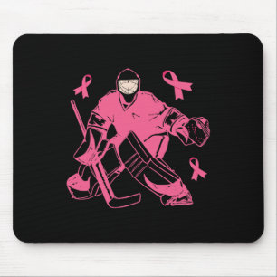 Hockey Keeper Pink Ribbon Breast Cancer Awareness Mouse Pad
