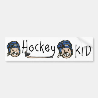 Hockey Kid Blue Bumper Sticker