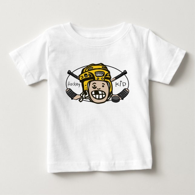 Hockey Kid Yellow Baby T-Shirt (Front)