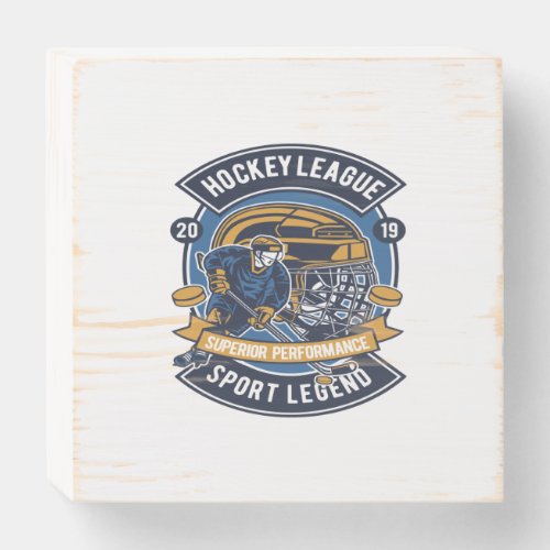 Hockey League Wooden Box Sign