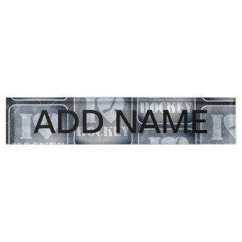 Hockey Love Pattern Nameplate by Anotherfort at Zazzle