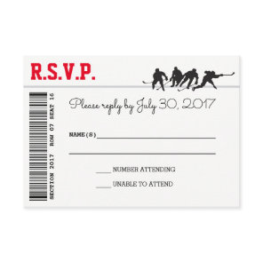 Hockey Love RSVP cards