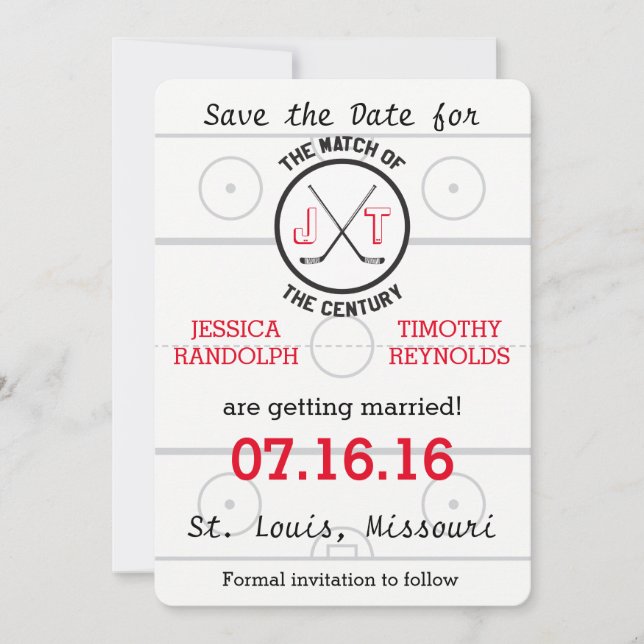 Hockey Love Save the Date (Front)