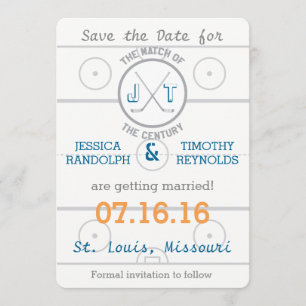 Hockey Love Save the Date Invitation