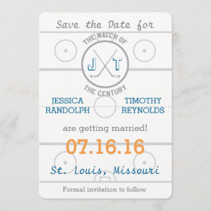 Hockey Love Save the Date Invitation