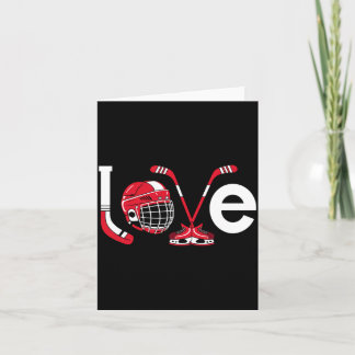 Hockey Love Valentine Ice Skates Sticks Heart Card