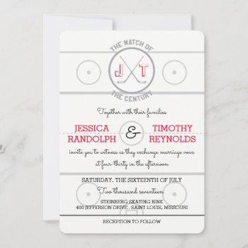 Hockey Love Wedding Invitations by goskell at Zazzle