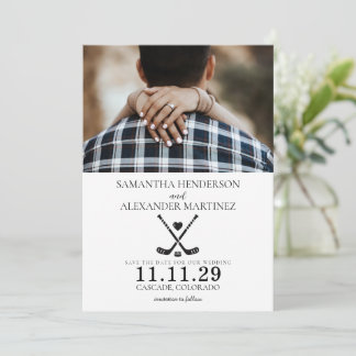 Hockey Love Wedding Save The Date