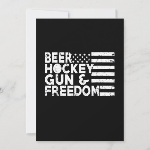 Hockey Lover  Beer Hockey Gun And Freedom Holiday Card