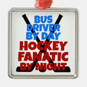 Hockey Lover Bus Driver Metal Ornament