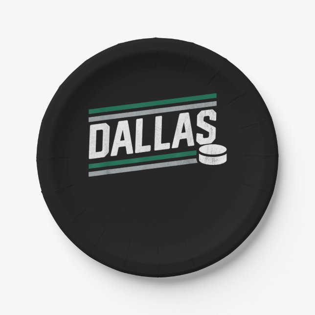 Hockey Lover | Cool Dallas Hockey Power Play Paper Plates (Front)