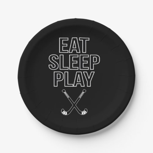 Hockey Lover  Eat Sleep And Play Hockey Paper Plates