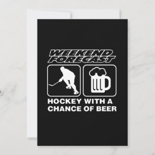 Hockey Lover   Hockey With A Chance Of Beer Holiday Card