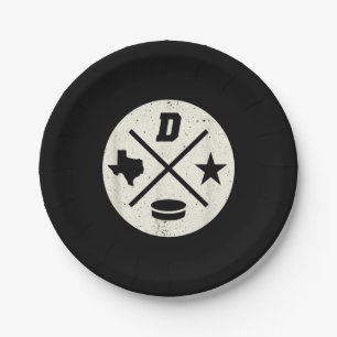 Hockey Lover Style, Texas Dallas Ice Hockey Paper Plates
