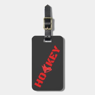 Hockey luggage tag - Red and black