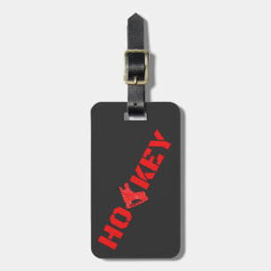 Hockey luggage tag - Red and black