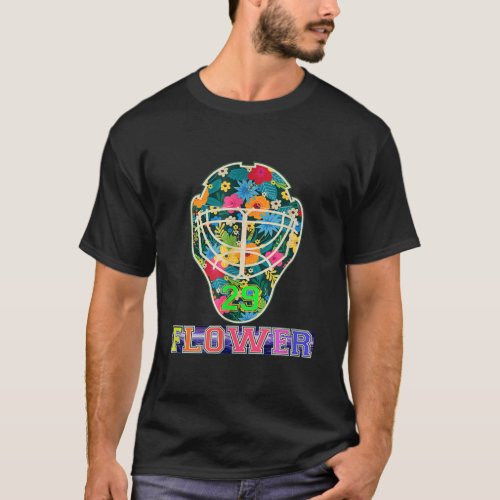 Hockey Mask Flower 29 Wild Goalie Fleury Minnesota T_Shirt