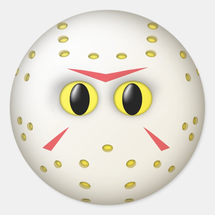 Hockey Mask Smiley Face Stickers