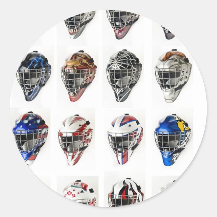 Hockey Masks Round Stickers