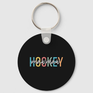 Hockey Mawmaw Retro Vintage Hockey Player Lover Keychain