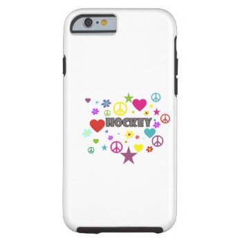 Hockey Mixed Graphics Tough Iphone 6 Case by PolkaDotTees at Zazzle