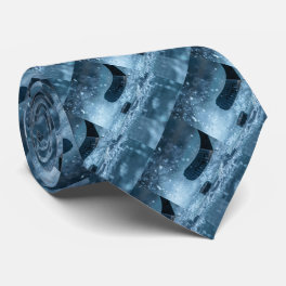 Hockey Modern Abstract Stick on Ice Blue Shades Neck Tie