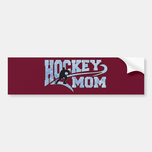 Hockey Mom Athletic Tail Bumper Sticker (Front)
