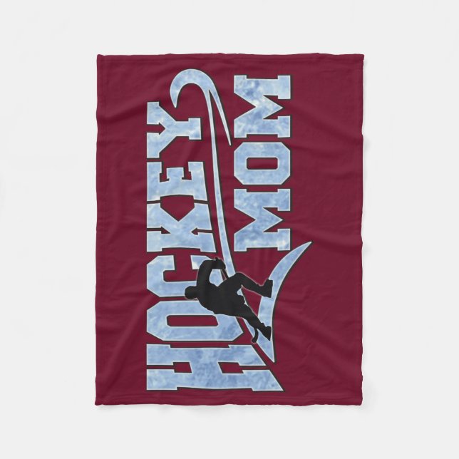 Hockey Mom Athletic Tail Fleece Blanket (Front)