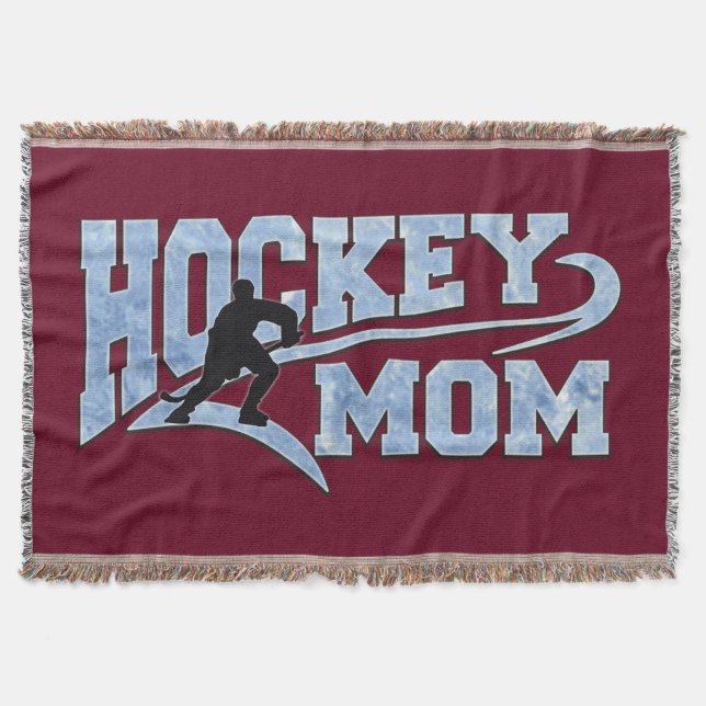 Hockey Mom Athletic Tail Throw Blanket (Front)