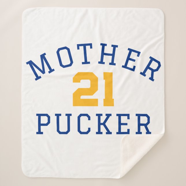Hockey Mom Blanket Mother Pucker Custom Number  (Front)