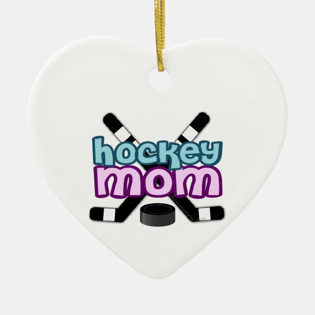 Hockey Mom Ceramic Ornament (Front)