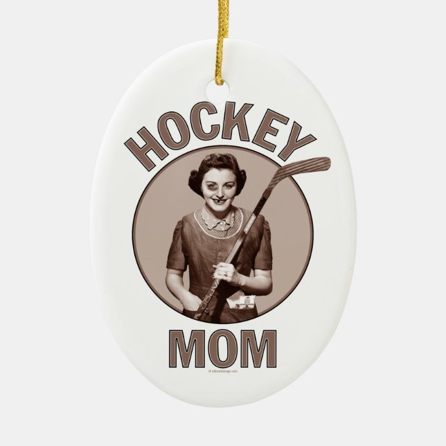 Hockey Mom Ceramic Ornament (Front)