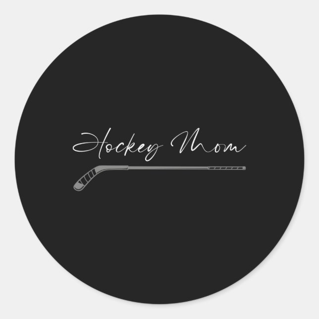 Hockey Mom Classic Round Sticker (Front)
