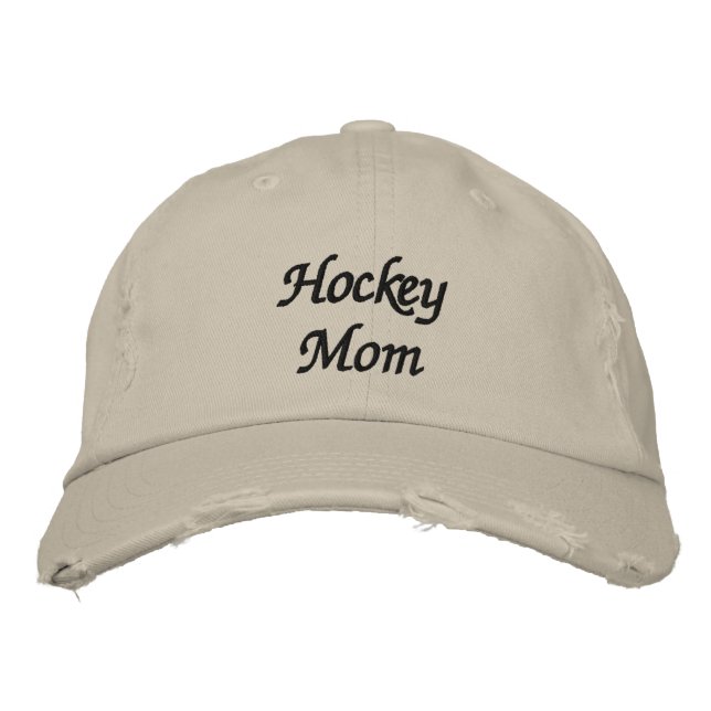 Hockey Mom Embroidered Baseball Hat (Front)